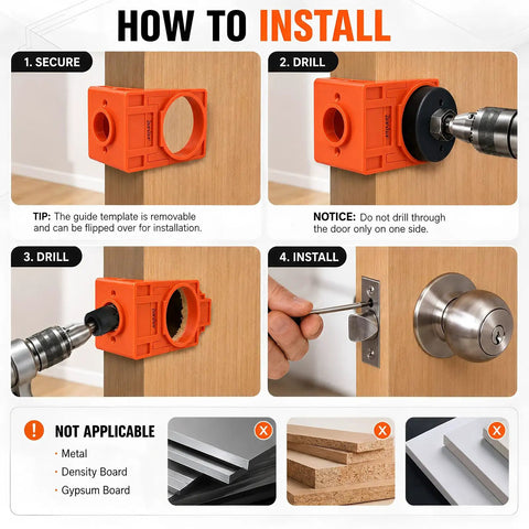 How to install Pro Grade Aluminum Door Hinge Jig And Mortise Lock Installation Kit with step-by-step guide.