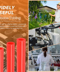 Dmotech 6pc Kit Red Silicone Vacuum Hose Tubing 3mm Wall Fits Engine Intake And Fluid Lines High Performance 130 PSI Heat Resistant Perfect Ride Swap Upgrade For Domestic Or Import Cars, red silicone tubing shown in garden, lab, and machinery use