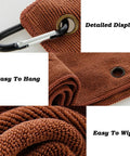 Detailed view of Quick Wipe Towel featuring easy hang loop and textured fabric for cleaning with Pro Level Espresso Knock Box.