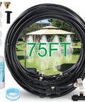 75Ft Outdoor Misting System for Patio Cooling Kit with Brass Nozzles and accessories for instant cooling in gardens