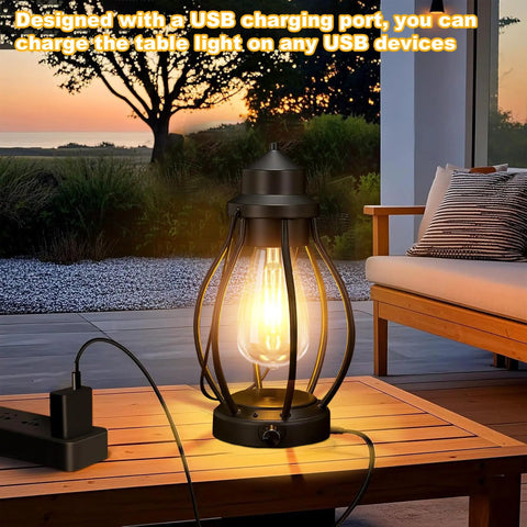Two Pack Rechargeable Camping Lanterns Battery Operated Hanging Lights For Indoor Outdoor Use USB C Charge With 6 Hour Timer
