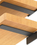 Six Pack Floating Shelf Brackets 10 Inch Built Tough Heavy Duty Industrial Black Metal L Brackets For Shelves Support DIY Hidden No Lip Design