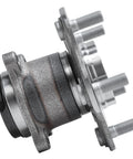 Side view of 2Pc Rear Wheel Bearing And Hubs Assembly for Nissan Sentra 2013-2019, 5 Lug, showing 4-bolt square flange