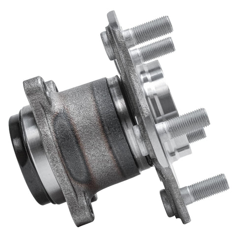 Side view of 2Pc Rear Wheel Bearing And Hubs Assembly for Nissan Sentra 2013-2019, 5 Lug, showing 4-bolt square flange