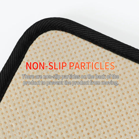 Non-slip particles on Electric Heated Floor Mat For Feet Under Desk At Office And Home AC 110V Foot Warmer Pad, close-up view.