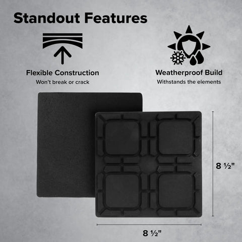 Universal RV Flex Leveling Pads Support For Jacks And Stabilizers Anti Sink Design Keeps Your Camper Solid On Soft Dirt Or Grass Setup 8 1 2 inch pads