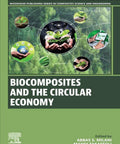 Cover of 'Biocomposites and the Circular Economy' book with eco-friendly imagery and hands holding seedlings.