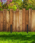 Two Pack Heavy Duty Metal Fence Post Repair Kit With Ground Spike Anchors For Tilted Or Broken Posts Quick Setup for gardens