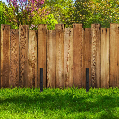 Two Pack Heavy Duty Metal Fence Post Repair Kit With Ground Spike Anchors For Tilted Or Broken Posts Quick Setup for gardens