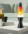 Black base Triple Color Change Lava Lamp With Dynamic Blob Effects, 14.5 Inch Tall Aluminum Base And Cap, 25W Bulb Included on table