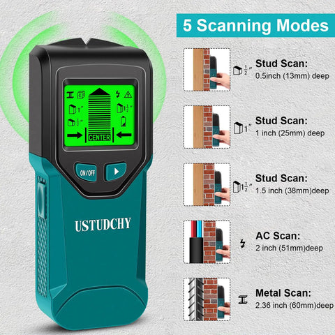 Heavy Duty 5 In 1 Electronic Stud Finder And Wall Scanner With Smooth Lcd Readout And Dead On Detection To Nail Wood Framing Ac Conduits Metal Beams And Water Lines Every Freakin Time