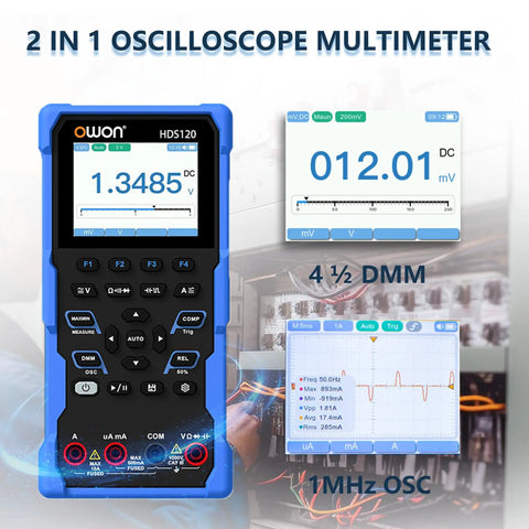 2 In 1 Oscilloscope And Multimeter For On The Go Techies, 1MHz Bandwidth, 20000 Counts Digital Multimeter With True RMS