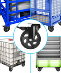 5 Inch Heavy Duty Caster Wheels Set Four Pack With 1800 Lbs Total Capacity And Steel Frame Top Plate Durable Plate Casters