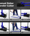 Heavy Duty Manual Rebar Cutter And Bender Tool With Removable Shears Lever Action Workhorse demonstration of placement and cutting rebar.