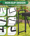 Non-slip design of Heavy Duty Garden Kneeler and Seat with dual support legs, foldable 400 lb capacity stool, outdoor use