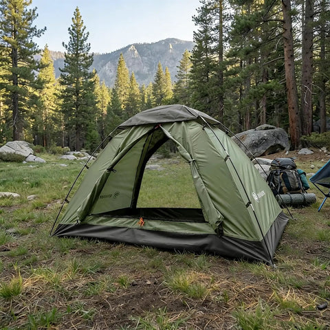 2 Person Ultralight Backpacking Tent For Camping With Waterproof Windproof Build Two Doors Easy Quick Setup Lightweight Instant Tent For 3 Season Outdoor Hiking And Backcountry Trips in forest