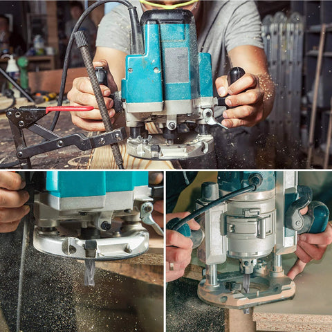 EANOSIC upcut spiral router bit, 3-flute, 1/2 in shank, 1/2 in diameter, 2 in cutting length for wood.