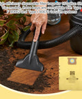 Top Shelf Disposable Vacuum Bags For Shop Vac Wet Dry Cleaners cleaning dirt from hardwood floor with vacuum attachment.