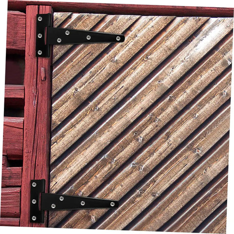 8Pcs 5 Inch Black Galvanized T Type Weld On Door Hinges Heavy Duty Outdoor Cabinet And Garage Door Hardware for wooden gate