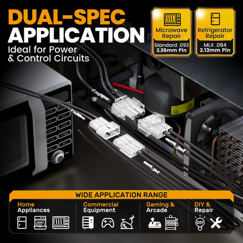 2-In-1 Connector Crimping Tool Kit For Molex Standard 0.093 And MLX 0.084 Connectors application view in appliance repair
