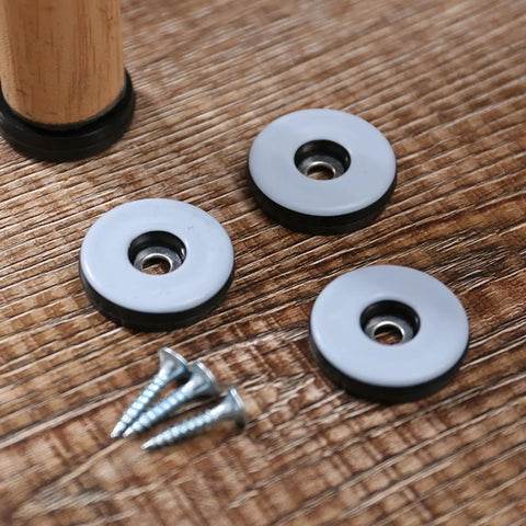 PTFE Furniture Sliders With Screws 20 Pack Chair Leg Glides For Sofa Bed Table Cabinet Floor Protectors shown on wood floor