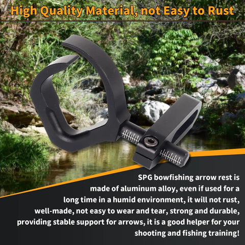 Aluminum Bowfishing Arrow Rest With Anodized Durability Adjustable Semi Open Design For Left Or Right Hand Use On Compound