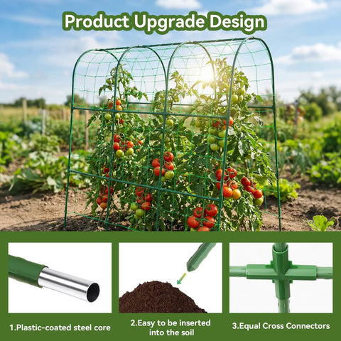 Arch Cucumber Trellis For Raised Beds, U Shape Metal Garden Trellis For Climbing Plants, Outdoor Plant Support Showcase