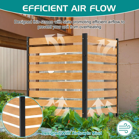 Hide Ugly AC Unit With This Outdoor Wood Privacy Fence Enclosure No Dig Privacy Screen 48 By 48 Inches in garden