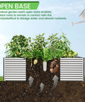 Two Pack Tall 8x4ft Galvanized Raised Garden Beds Outdoor Above Ground For Vegetables And Flowers Steel Raised Beds with open base