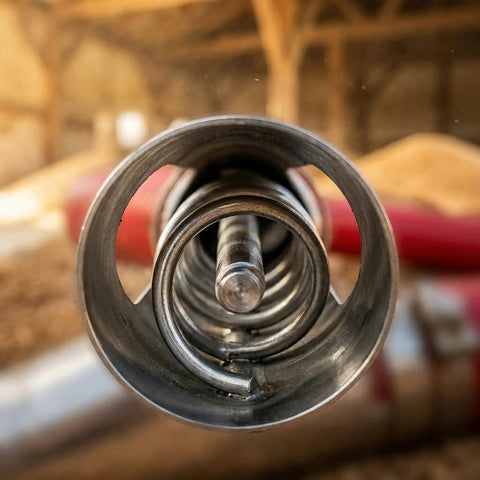Close-up view of Portable Grain Suction Auger Pump With 276 Inch Screw Conveyor showing stainless steel feed inlet.