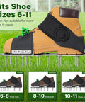 Aerator Shoes For Lawn With 3Mm Metal Bottom Heavy Duty Lawn Aeration Boots adjustable for shoe sizes 6-11 shown on grass.