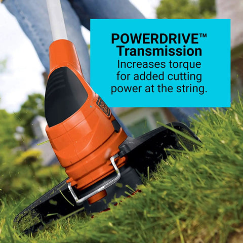 Close-up of 3 In 1 Cordless Weed Eater Lawn Edger And Lawn Mower with PowerDrive transmission in use on grass