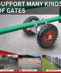 6 Inch Heavy Duty Gate Wheel With Rubber Tire For Chain Link Fence And Sliding Or Driveway Gates Red 1 Pack in use