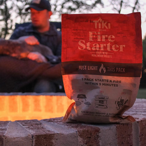 Real Wood Pellet Fire Starter Pack 10 Count for smokeless outdoor fire pits and indoor fireplaces by a fire pit