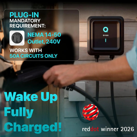 Level 2 EV Charger 40 Amp 240V J1772 For Non Tesla EVs With 25 Ft Cable WiFi App 2.4 GHz Weatherproof Indoor Outdoor