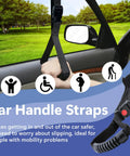 Rock Solid Adjustable Car Grab Handle Strap For Dead Easy Vehicle Entry And Exit with secure locking grip in use.