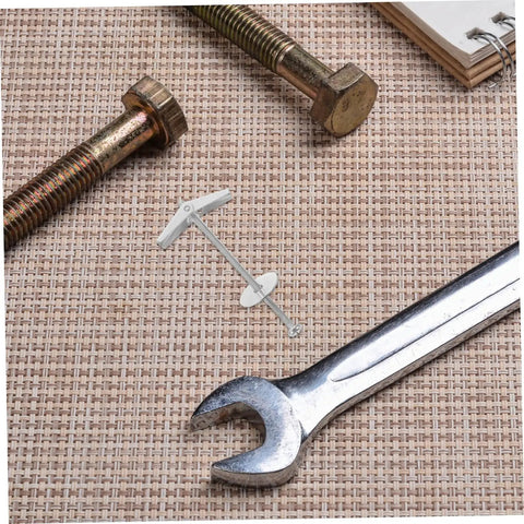 Close-up of toggle bolt from 15-Piece Heavy Duty Toggle Bolts And Wing Nuts Kit for drywall, wood panels, and hollow brick walls.