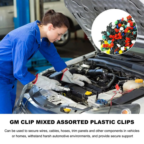 Mechanic using Must Have 500 Piece Universal Car Clip Kit With Mixed Door Panel Trim Clips Engine Cover Bumper Fender Retainers