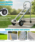 Beefy 3 In 1 Utility Dolly Cart With 550 Lb Capacity Heavy Duty Aluminum Frame Industrial Grade Convertible Cart For Moving Appliances Furniture And Luggage In One Handy Tool, rubber wheels on stairs
