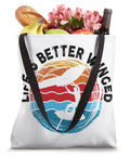 Wing Foil Gear Tote Bag For Wingsurfing And Wingfoiling, 16 By 16 Inch Carry Bag With Graphic, Filled With Groceries