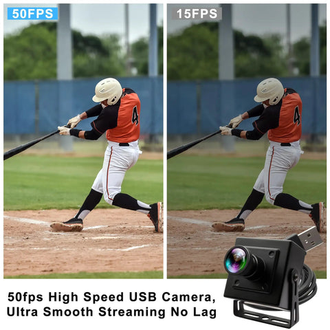 50FPS Global Shutter USB Camera With Wide Angle Distortion Free Color Lens USB 2.0 Plug And Play For Golf Swing Slow Motion