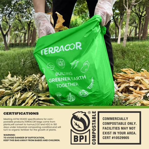 13 Gallon Compostable Trash Bags 50 Count Heavy Duty Tall Kitchen Bags For Food Scraps Certified BPI And ASTM D6400 Eco Friendly Waste