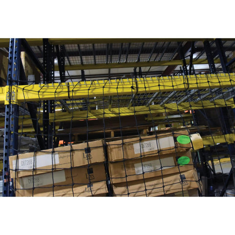 Heavy Duty Drop Proof Pallet Rack Safety Netting Set Of Two 99 By 96 Inch Nylon Mesh With Rock Solid 2500 Pound Capacity And Slick Zip Tie Setup For Warehouses And Factories