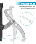 Beefy Heavy Duty Gear Puller Set With 3 Jaw Pullers For Flywheels Pulleys And Gears Includes 6 Inch Options Drop Forged Carbon Steel
