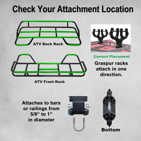 Dual ATV Gun And Bow Rack With Cushioned Rubber Grips Mounts On Standard Five Eighths To One Inch Bars installation guide