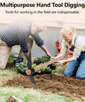 Heavy Duty Gardening Pick Axe With Wooden Handle Do It All Mattock Hand Tool For Digging Weeding Tilling Breaking Soil And Planting