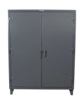 Heavy Duty Industrial Storage Cabinet, 60 Inch Wide By 24 Inch Deep By 78 Tall, 12 Gauge Steel, Dark Gray front view.
