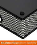 Close-up of reinforced edge on Two Pack Metal Mesh Desk Drawer Organizer Tray Set With Handles, Heavy-Duty Steel Desktop Storage.