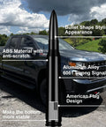 American Flag Tire Valve Cap Antenna, Go-To Universal Short Replacement For Trucks And SUVs, Boosts AM FM Reception, Ride-Ready Black Finish