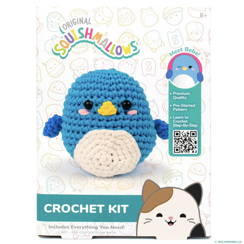 Packaging of Bluebird Crochet Kit For Beginners With Pre Started Magic Loops Yarn Crochet Hook Starter Hooks And Step By Step Tutorials